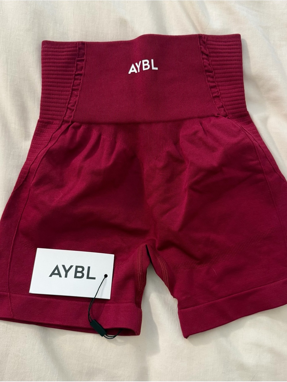 AYBL High-Waist Wine Red Women's Shorts